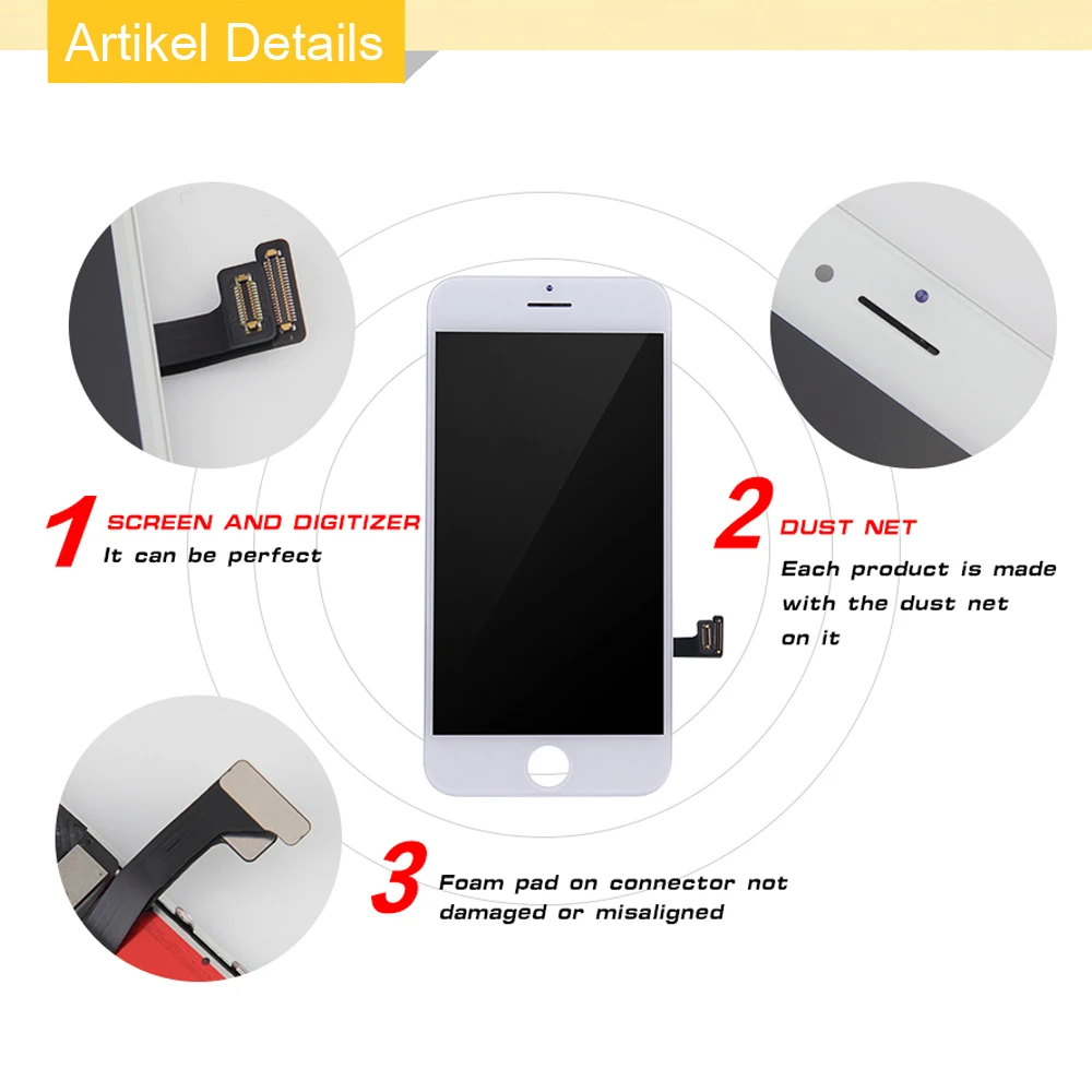 AAA+++Quality For iPhone 7 LCD Screen Replacemen No Dead Pixel Pantalla Diaplay For iPhone 6 6S 7 8 Plus Display Touch With Gift