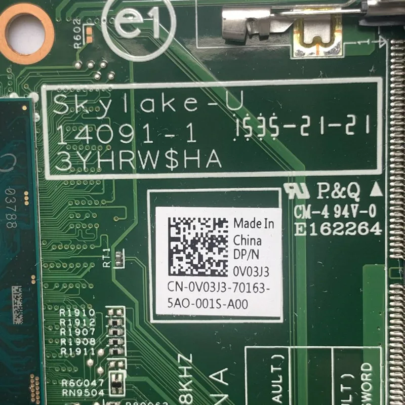 CN-0V03J3 0V03J3 V03J3 материнская плата для ноутбука DELL Inspiron 3459 материнская плата 14091-1 с процессором SR2EY I5-6200U 100% Протестировано хорошо