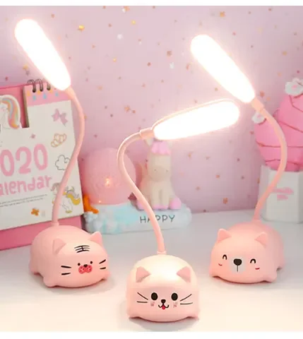 USB Recharge Cartoon LED Table Night Light, Cute Pet, Bear, Pig, Cat, Dog, Child Eye Protection, Warm White Desk Lamp, Novelty L