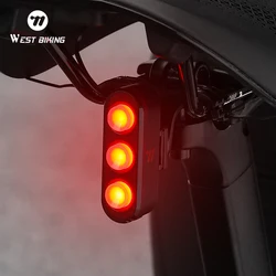 WEST BIKING Waterproof Bike Tail Light Smart Brake Sensing Rechargeable LED Cycling Rear Light Night Warning Bicycle Accessories