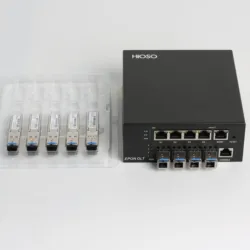 히소 미니 4 폰 EPON OLT 4 포트 DC12V WEB SNMP CLI 256 사용자 호환 HUWEI ZTE