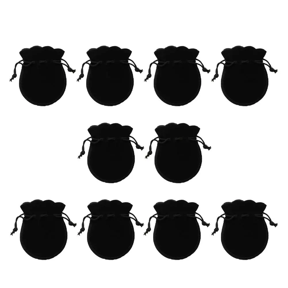 

10Pcs Jewelry Storage Bags Colored Flannel Drawstring Pouches Jewelry Organizer Large Capacity Gift Packaging for Home Store