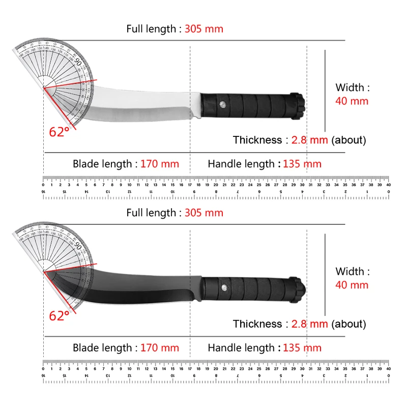 Kitchen Knives Stainless Steel Plastic Handle Steak Knife BBQ Slicing Knife Fruit Cleaver Meat Vegetable Utility Knife Cleaver