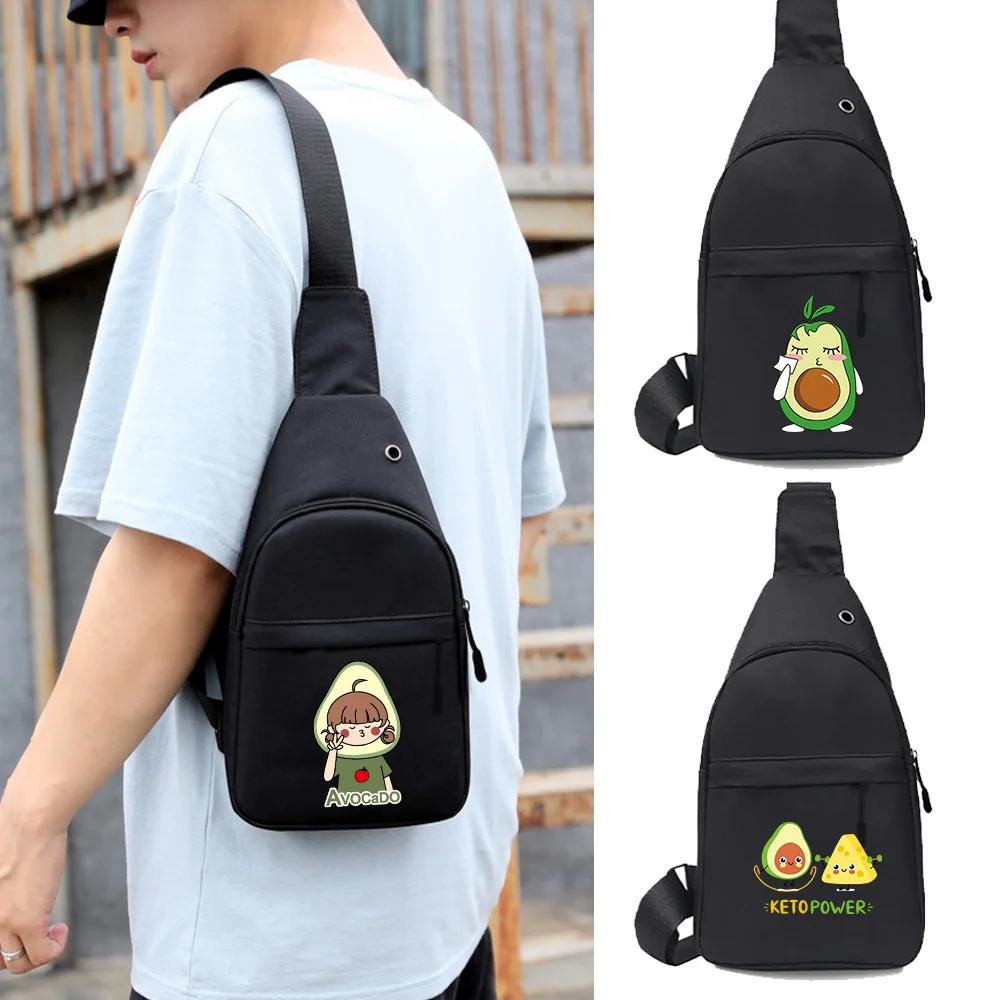 Chest Bags Trend Unisex Multifunction Crossbody Bag Anti-theft Travel Bag 2024 New Avocado Series Female USB Charging Chest Pack