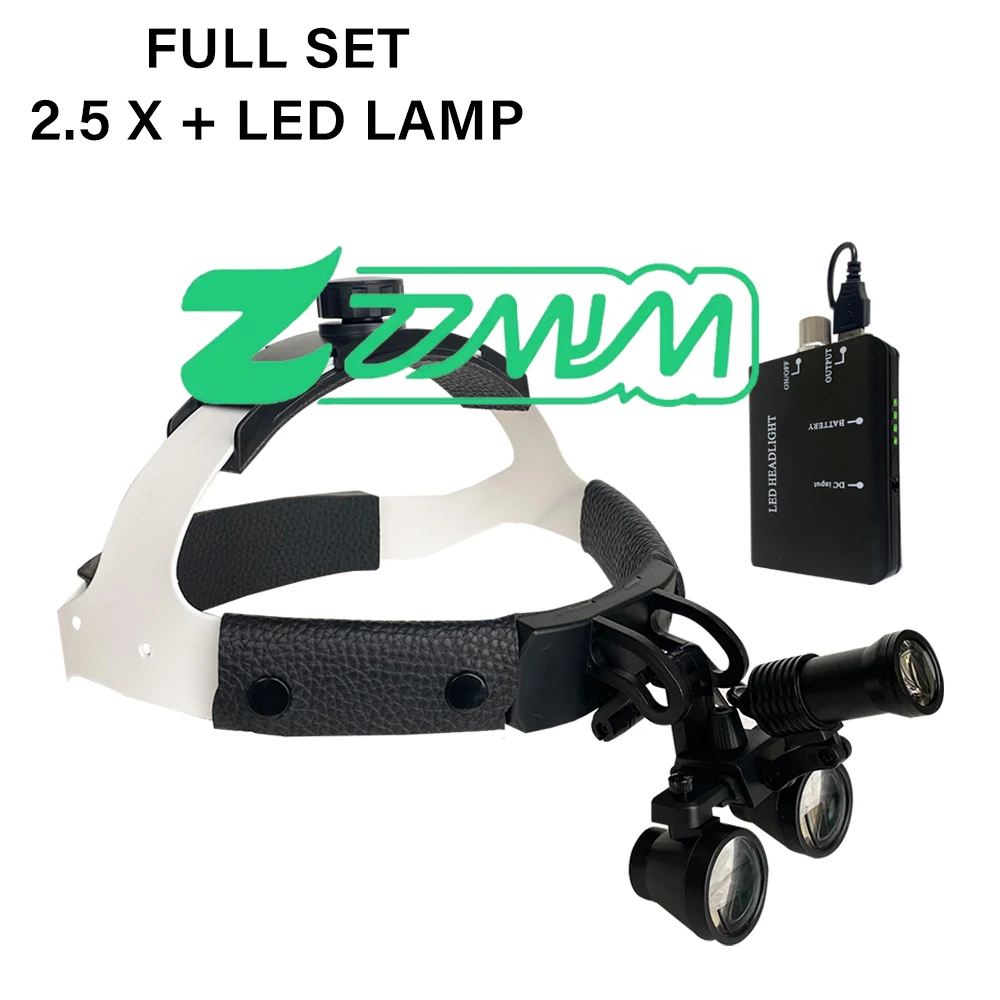 

Бинокулярная лупа Foshan Niceden den tal, повязка на голову, медицинские лупы, оптическое стекло, 2,5X, 3,5X, сверхширокое поле зрения