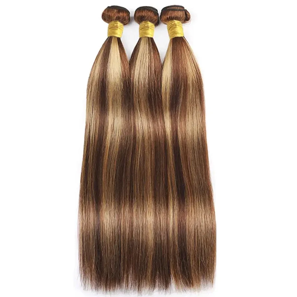 100% Vietnam Human Hair Straight Bundles Highlight Color Bundles Virgin Raw Weave Color for Women 1/2/3/4 Bulk Hair Extension