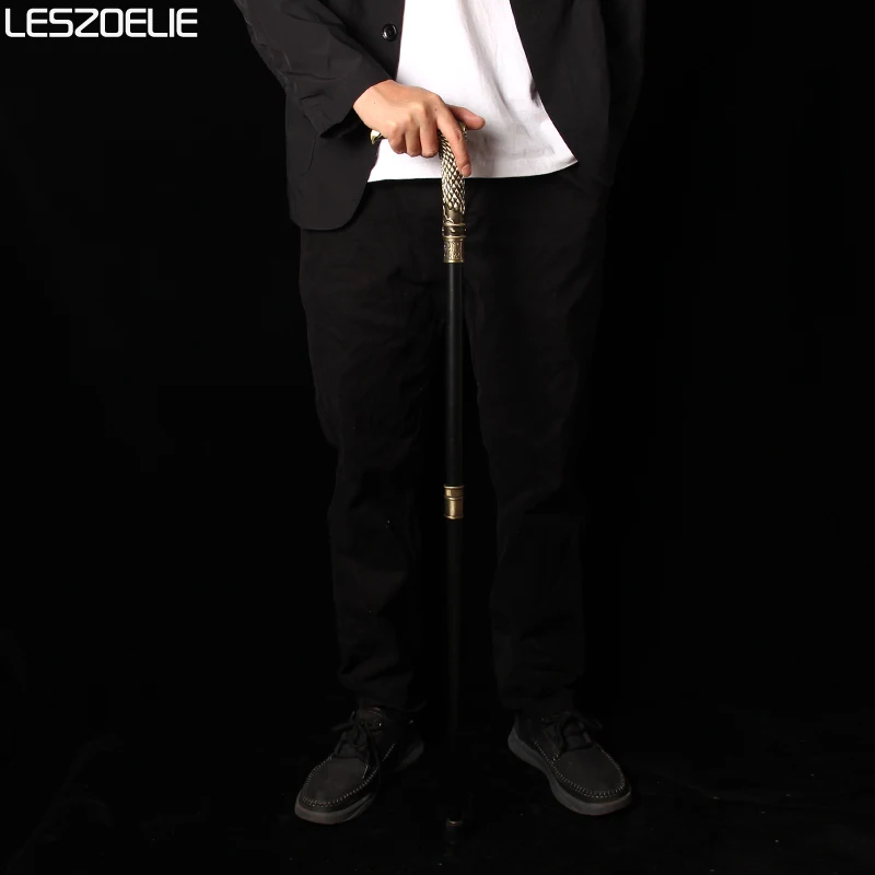 Tongkat Jalan Kepala Elang Perunggu untuk Pria, Tongkat Tangan Dekoratif Elegan dan Modis, Aksesori Pesta Bergaya Vintage