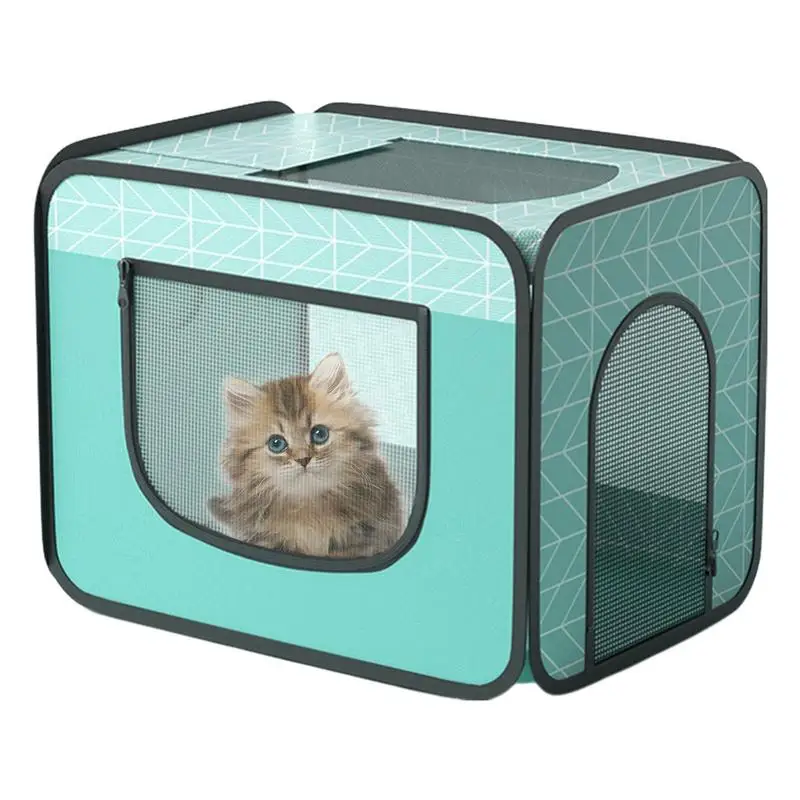 Pet Hair Dryer Bag Breathable Drying Box Foldable Dog Kennel Antiflying Hair Soft Puppy Crate Kitten Drying Chamber Pet Supplies