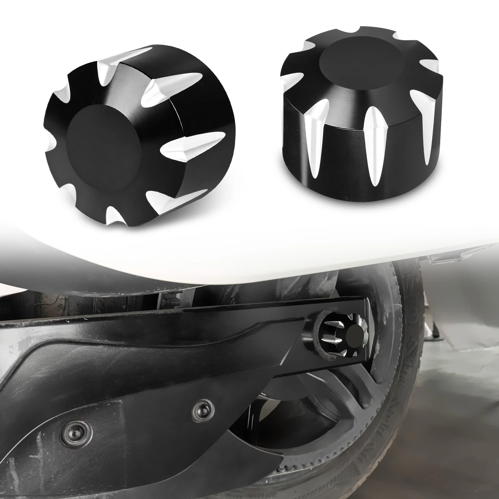 Aluminum Rear Axle Nut Covers for Can-Am Spyder - Compatible with RT, F3, GS, RS, ST Models (2008-Present)