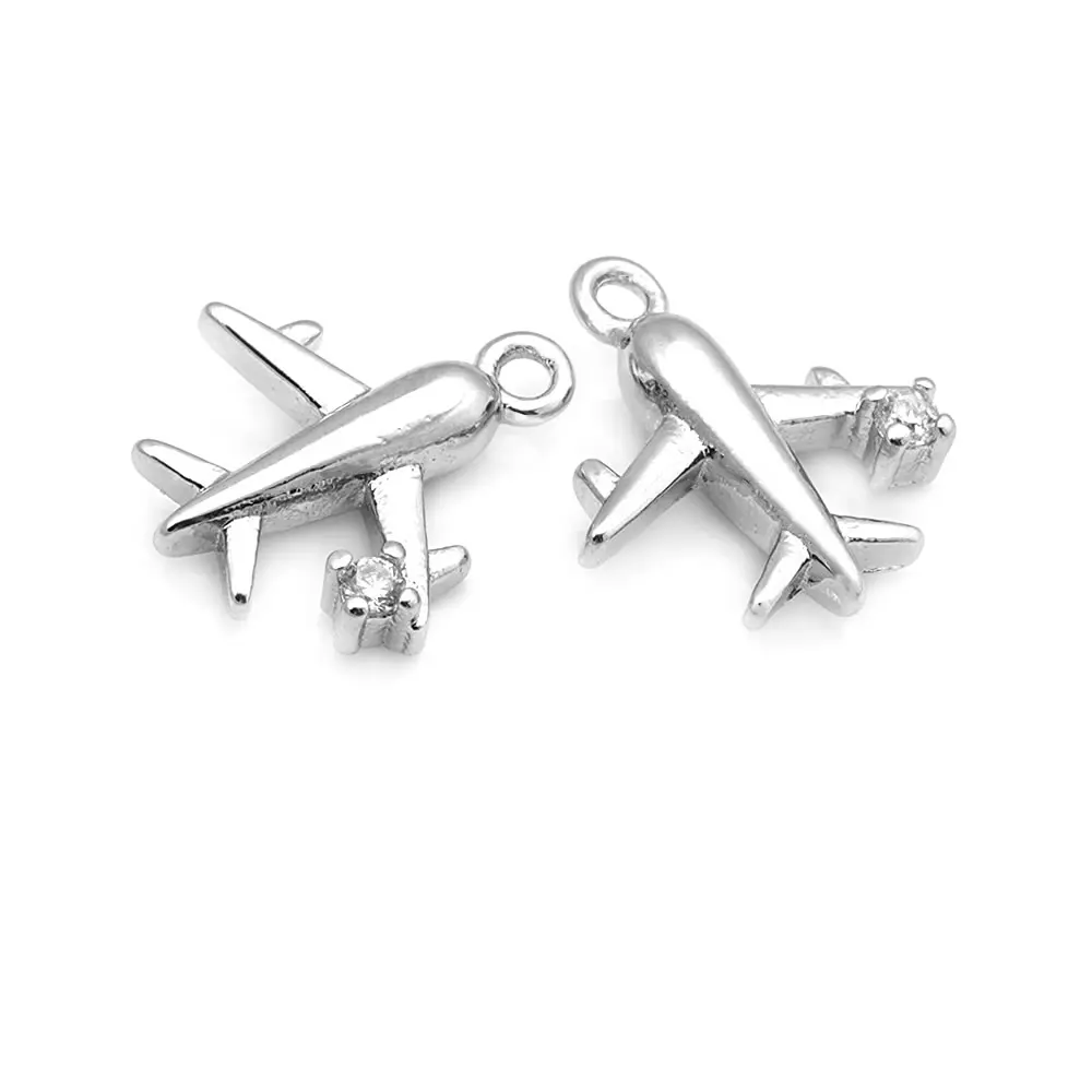 18K Gold Color Airplane Bicycle Tower Windmill Charms Pendants High Quality Diy Jewelry Making Necklace Earrings Accessories