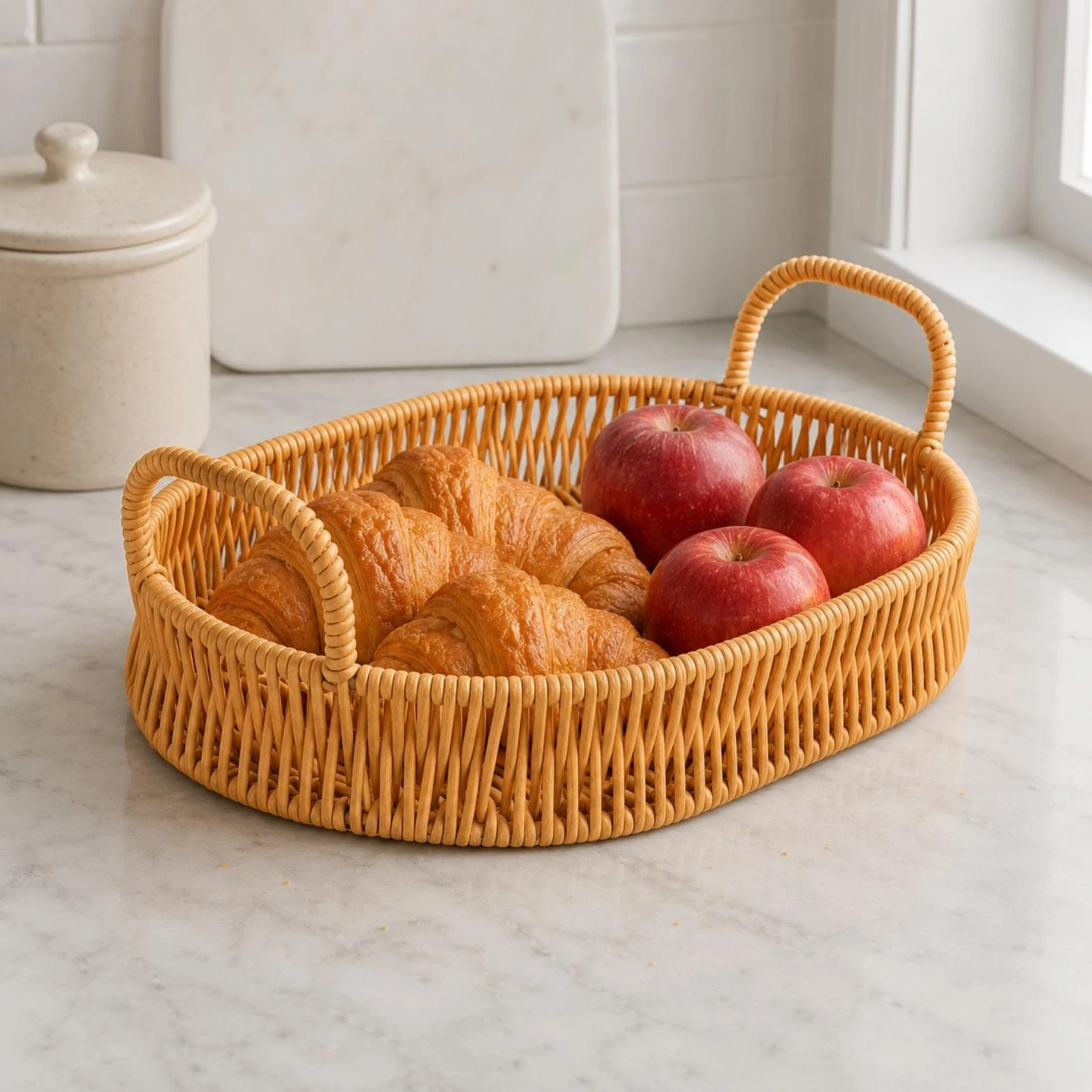 ถาดเสิร์ฟแบบสาน หูหิ้วแบบวงกลม - Rattan Tray Handle บทวิจารณ์และราคา