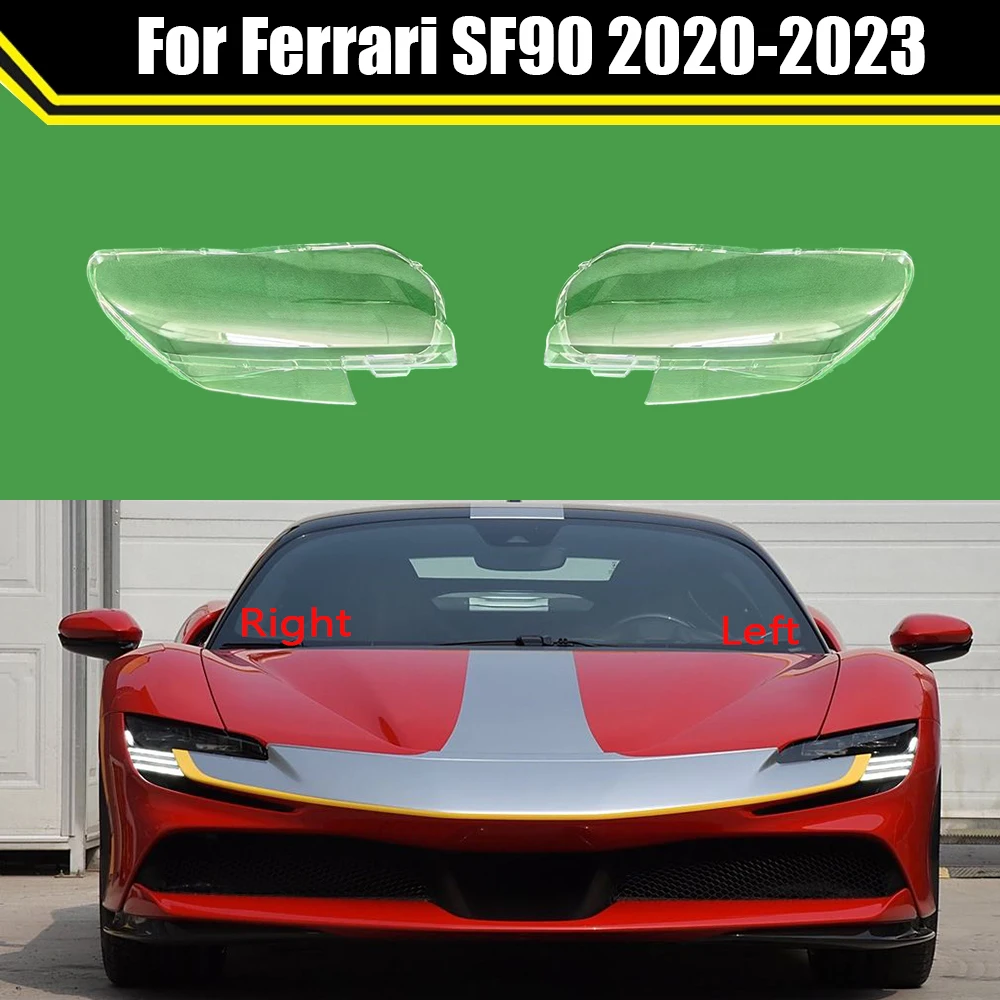 Headlamp Case Car Front Headlight Cover For Ferrari SF90 2020-2023 Head Light Lens Caps Lamp Mask Lampshade Shell Lampcover