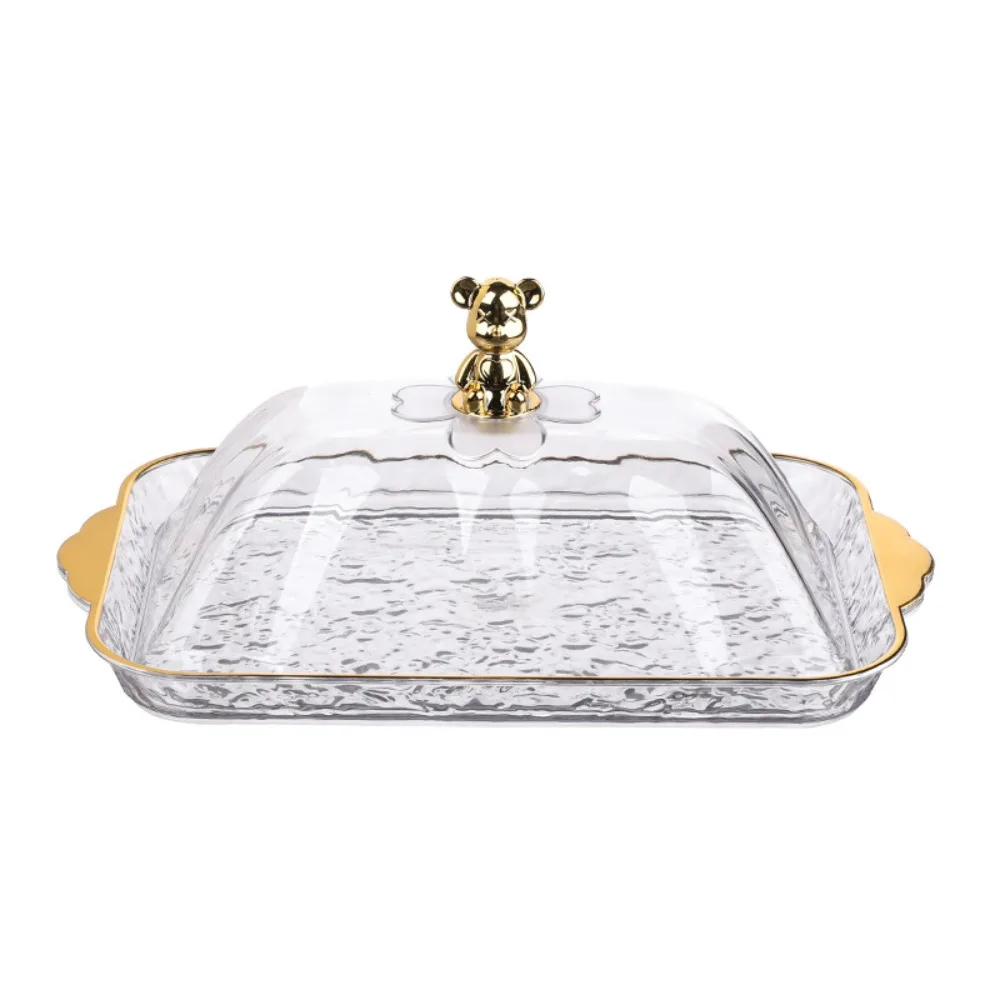 

Kitchen Organizer Plastic Fruit Tray Exquisite with Lid Candy Storage Box Reusable Snack Tray Hotel