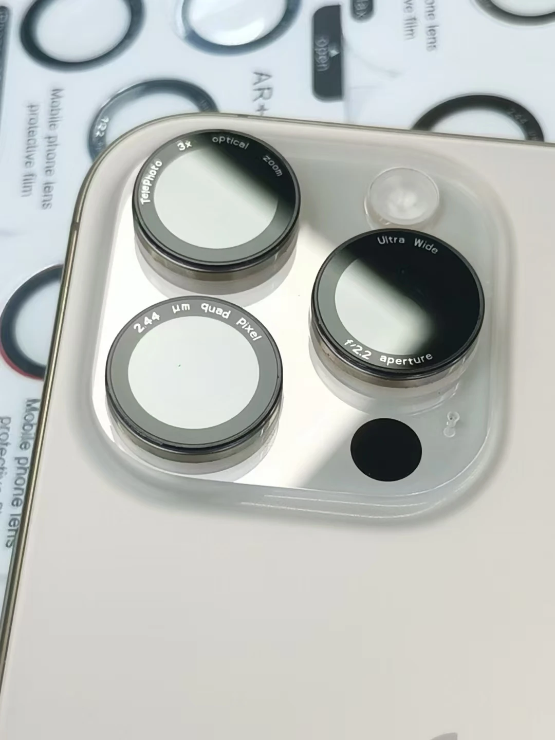 Metalen lensfilm Volledige dekking Camerabeschermer AR-lensglas voor iPhone 16 15 14 Pro Max Plus 17 Pro Achterlensbehuizing Beschermkap