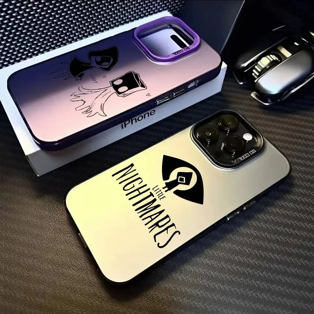 LittleS Game N-Nightmares جراب هاتف آيفون 17 16 15 14 13 12 11 Pro Max Air متعدد الألوان ماتي ليزر معدني أورورا فوندا