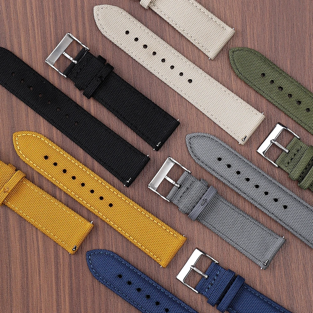 2025 Genuine Sailcloth Watch Band 18mm 19mm 20mm 21mm 22mm 24mm Nylon Strap Quick Release Wrist Band Sports Bracelet for Men image 5