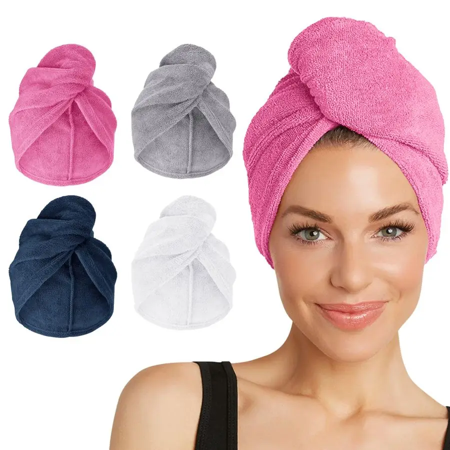 

4Pack Microfiber Hair Towel for Beauty, Travel, Gifting Hair Wrap Turban for Straight, Wavy amp Curly Hair Premium Personal Care