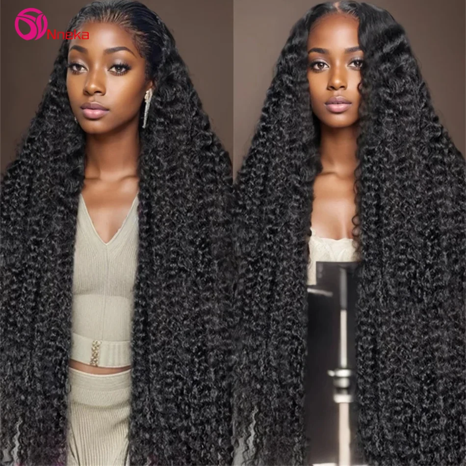 13x6 Deep Wave HD Transparent Lace Frontal HuLan Hair Wig 38 Inch 13x4 Curly Lace Front Wig For WoLen