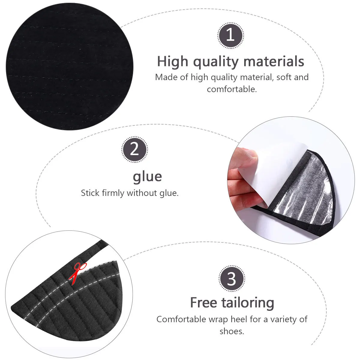 

1Pair Thick Heel Stickers Non Shoe Inserts Stick Firm Adhesion No Residual Glue Fit for Many Shoes Invisible Heel Pads