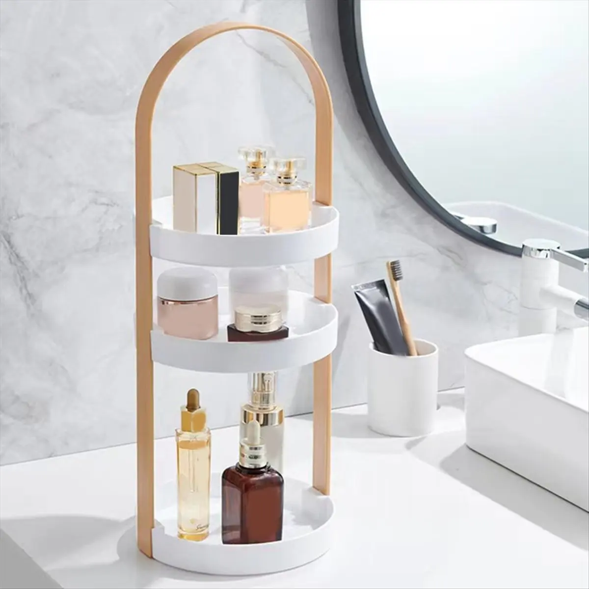 

[CLOS] Органайзер для косметики, Органайзер для макияжа, Ящик для хранения, Хранение макияжа с ручкой, Хранение косметики, D