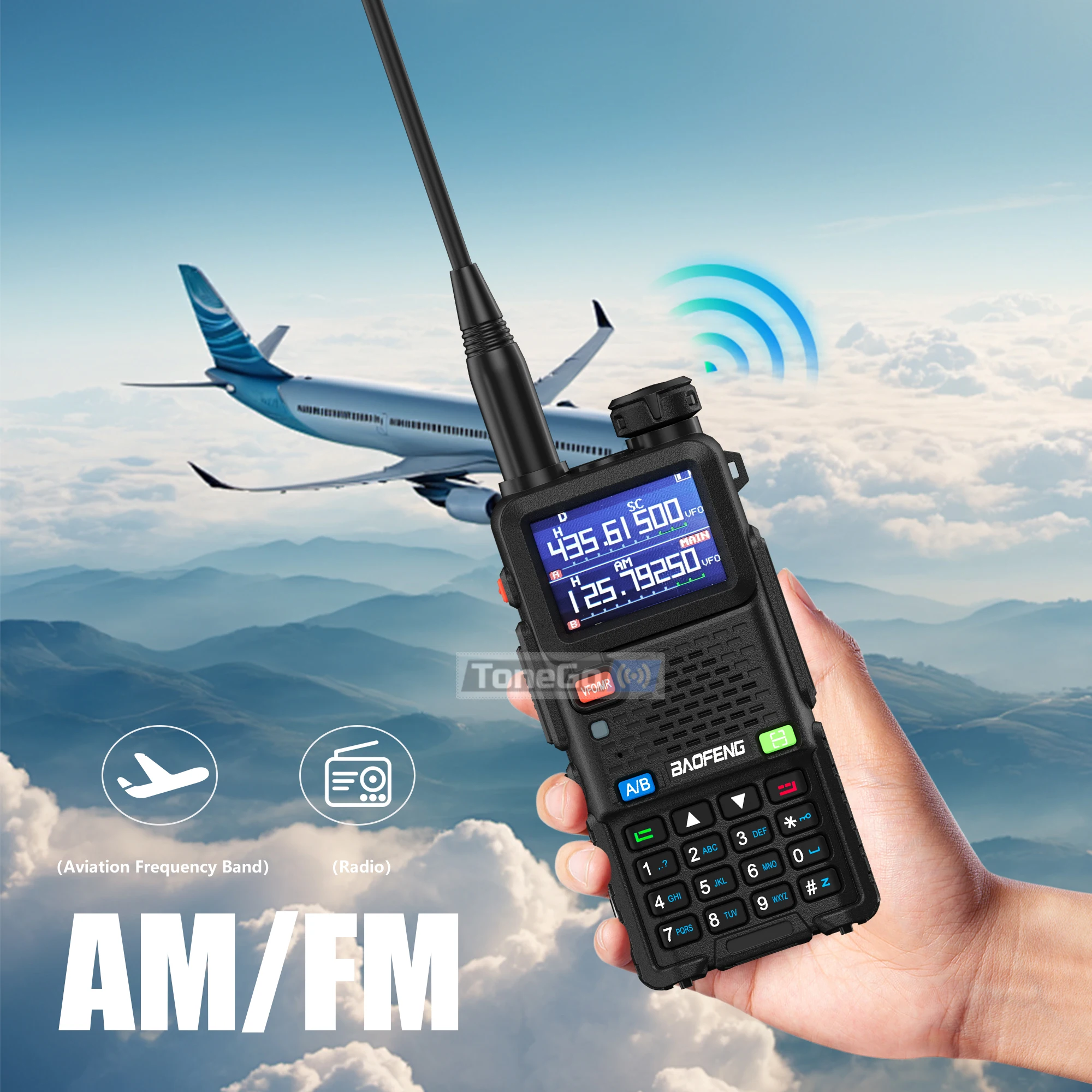 Baofeng UV-5RM Walkie Talkie 5RM 10W Multi-Band Wirless Copy Frequency Type-C Charger High Power NOAA  AM FM Ham Two Way Radios