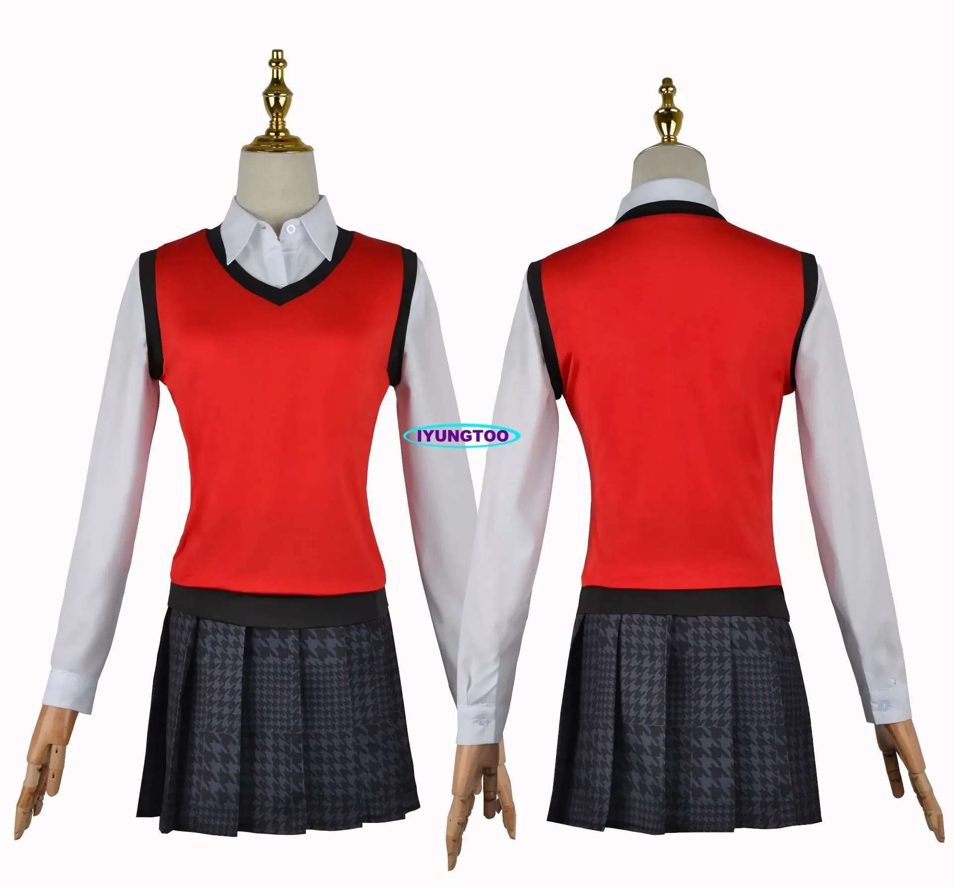 Anime Midari Ikishima Kakeguruis Cosplay Costume Japanese High School Uniform Gambler Girls Women Clothes Skirt Zentai Cloth Set