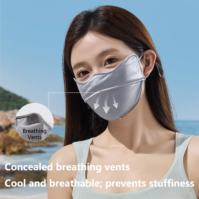 

Superly Cool Synthetic Silk Sun Protection Mask for Women Highly UV-resistant Lightweight and Breathable for Cycling Outdoor