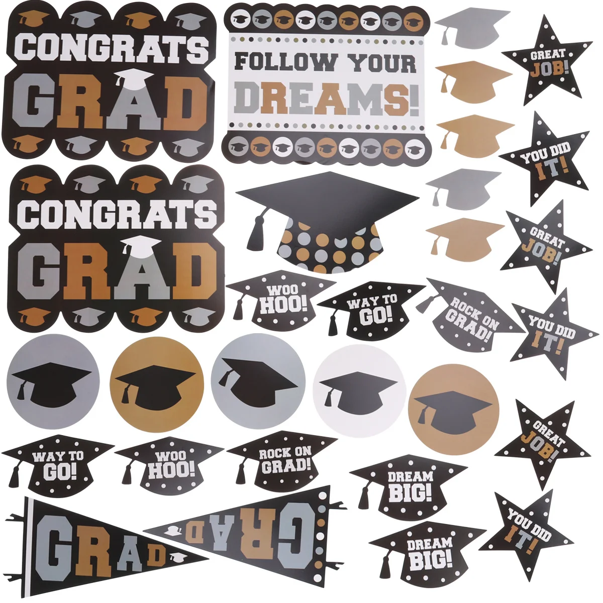 

30 Pieces Photo Props Photomaton Birthday Photobooth Wedding Accessories for Weddings Decorations Grad Party Graduation Ideas