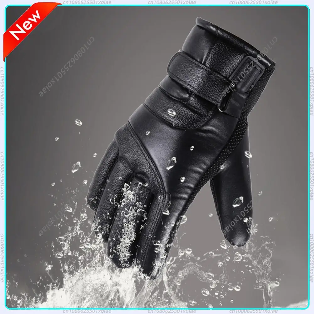 

Electric Heated Gloves Windproof Soft Leather Heating Gloves USB Thicken Cycling Glove for Outdoor Camping Hiking