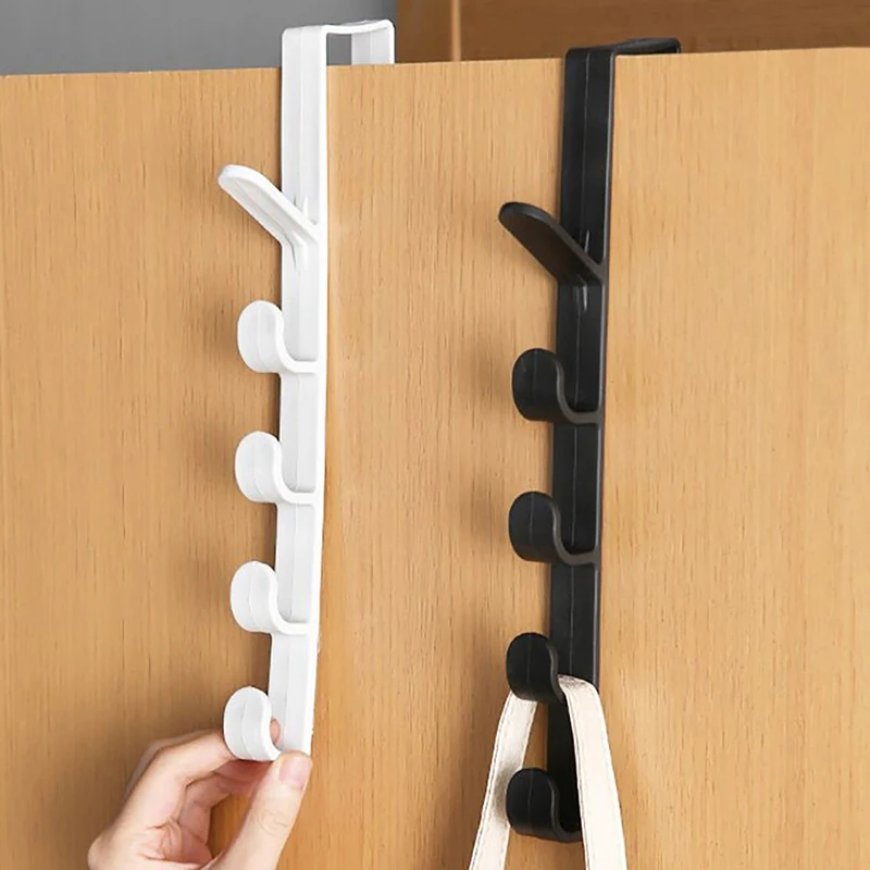 1pcs Back Door Hook Room Door Hanger Clothes Hanging Rack Over The Door Plastic Home Storage Organization Hooks Bags Rack