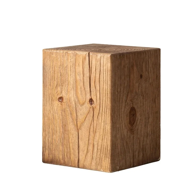 

Log pier, coffee table, solid wood edge table, living room, wabi-sabi wind root carving ornament base, flower stand, square seat