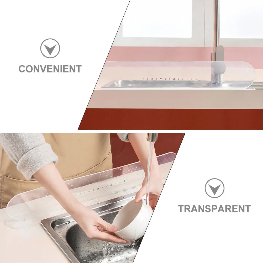 2Pcs Easy Install Sink Anti-Splashing Guard Transparent Splash Proof Baffle Board for Vegetable Washing Station Kitchen Use