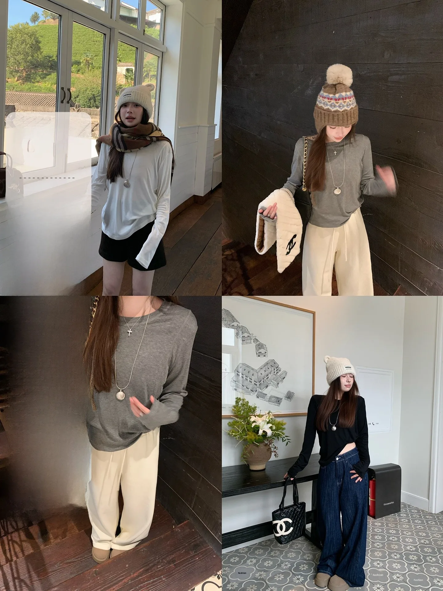 

Evnsle Casual round Ne Long Sve T-irt Women's Base Layer irt Inner Wear Pure Color Autumn Winter Leisure Top