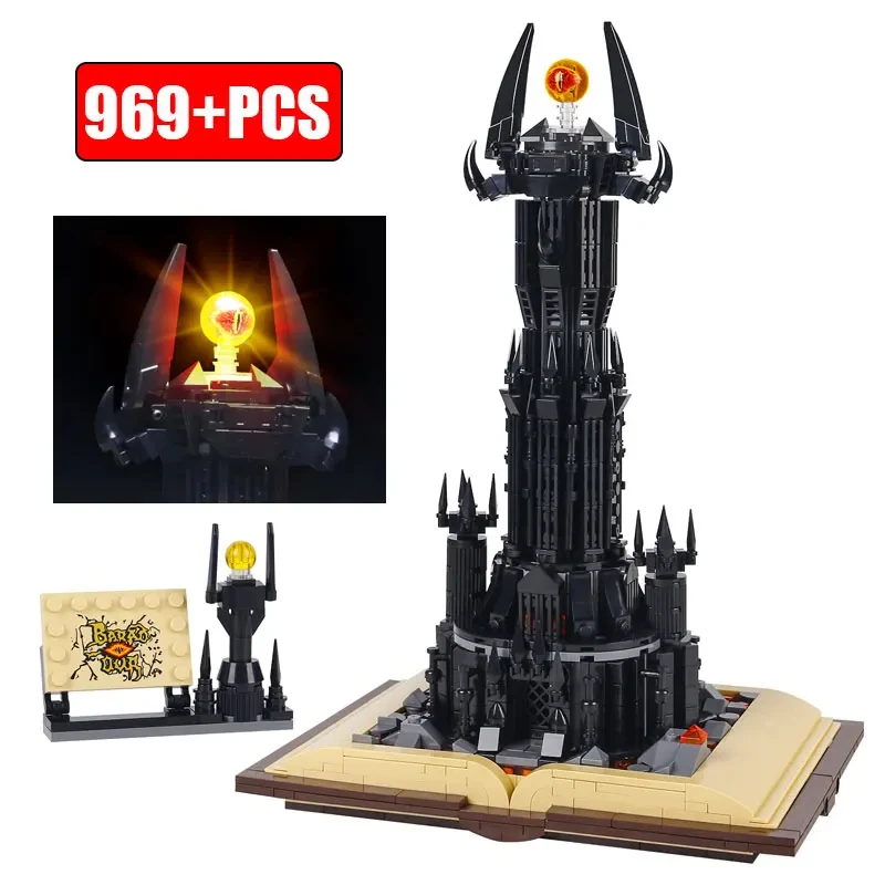 Creative Black Tower Magic Book Building Blocks Book Expert Ideas Bricks Dark Tower With Lights Assembly Boys Toy For Kids Gifts