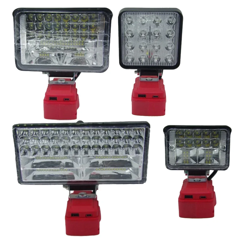 Luz de trabalho LED portátil sem fio compatível com padrão para baterias de íon de lítio de 18 V com design robusto