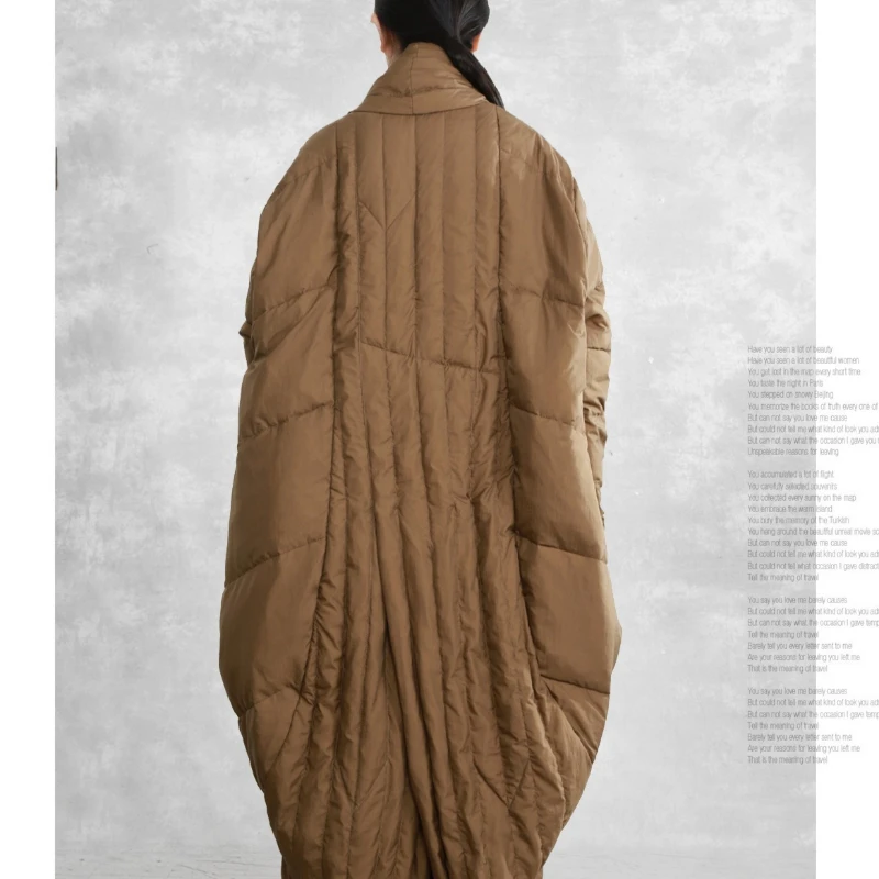 Winter Übergroße Lose 90% Weiße Entendaunen-Jacke Langer Mantel Wasserdichte Daunenjacke für Damen Dick Lässig Zen-Inspirierte Eleganz