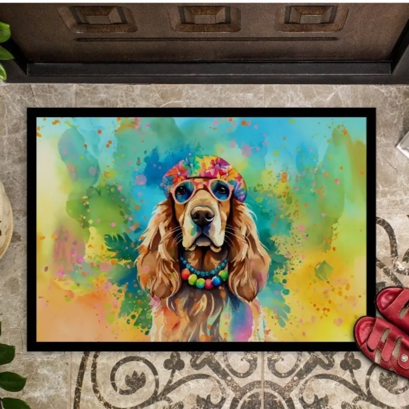 

Высококачественный коврик для кокер-спаниеля в стиле хиппи, универсальный нескользящий прочный коврик для дома и улицы