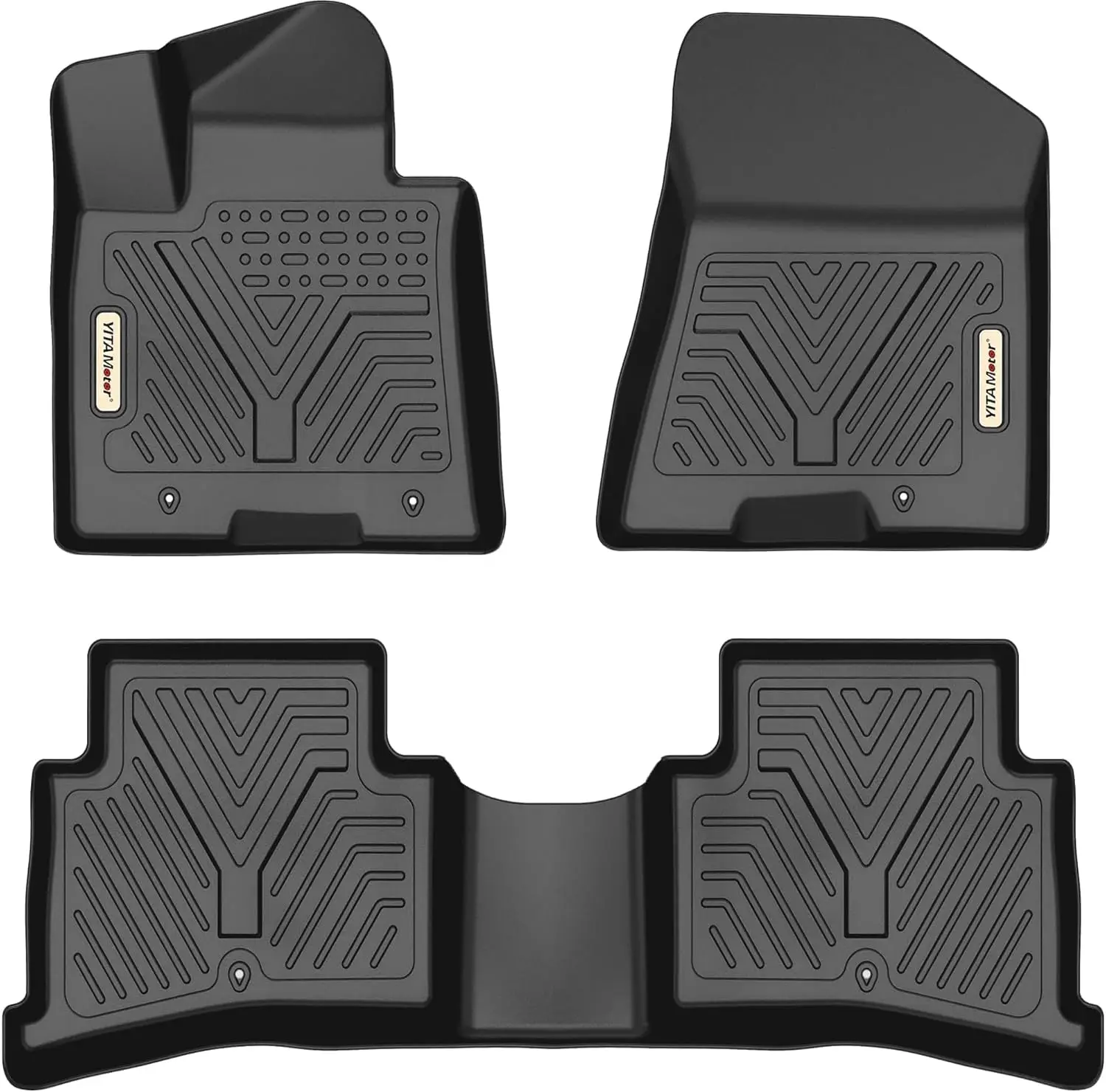 

Floor Mats Compatible with 2017-2022 Kia Sportage / 2019-2021 Hyundai Tucson, Custom Fit Black TPE Floor Liners, 1st &