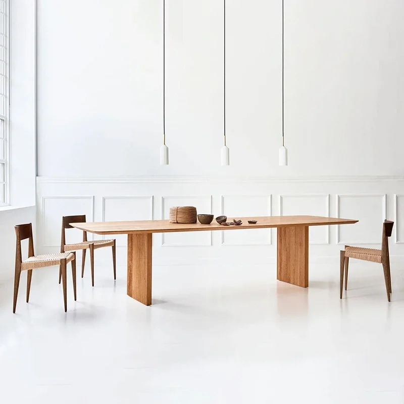 

European Quality Dining Table Designer Modern Soild Wood Reception Restaurant Table Aesthetics Lounge Muebles Kitchen Furniture