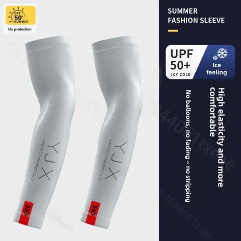 1Pair Summer Arm Sleeves for Running Outdoor Cycling Driving Breathable Ice Silk Elastic Sun Protection Men Women Arm Cover