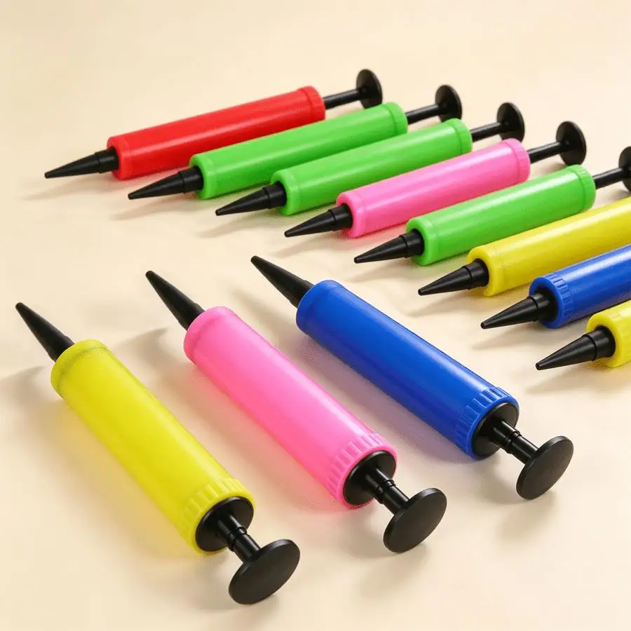 3/6/12Pcs Random Portable Hand Balloon Pump, Manual Air Inflator for Balloons, Beach Balls & Party Decor XJM
