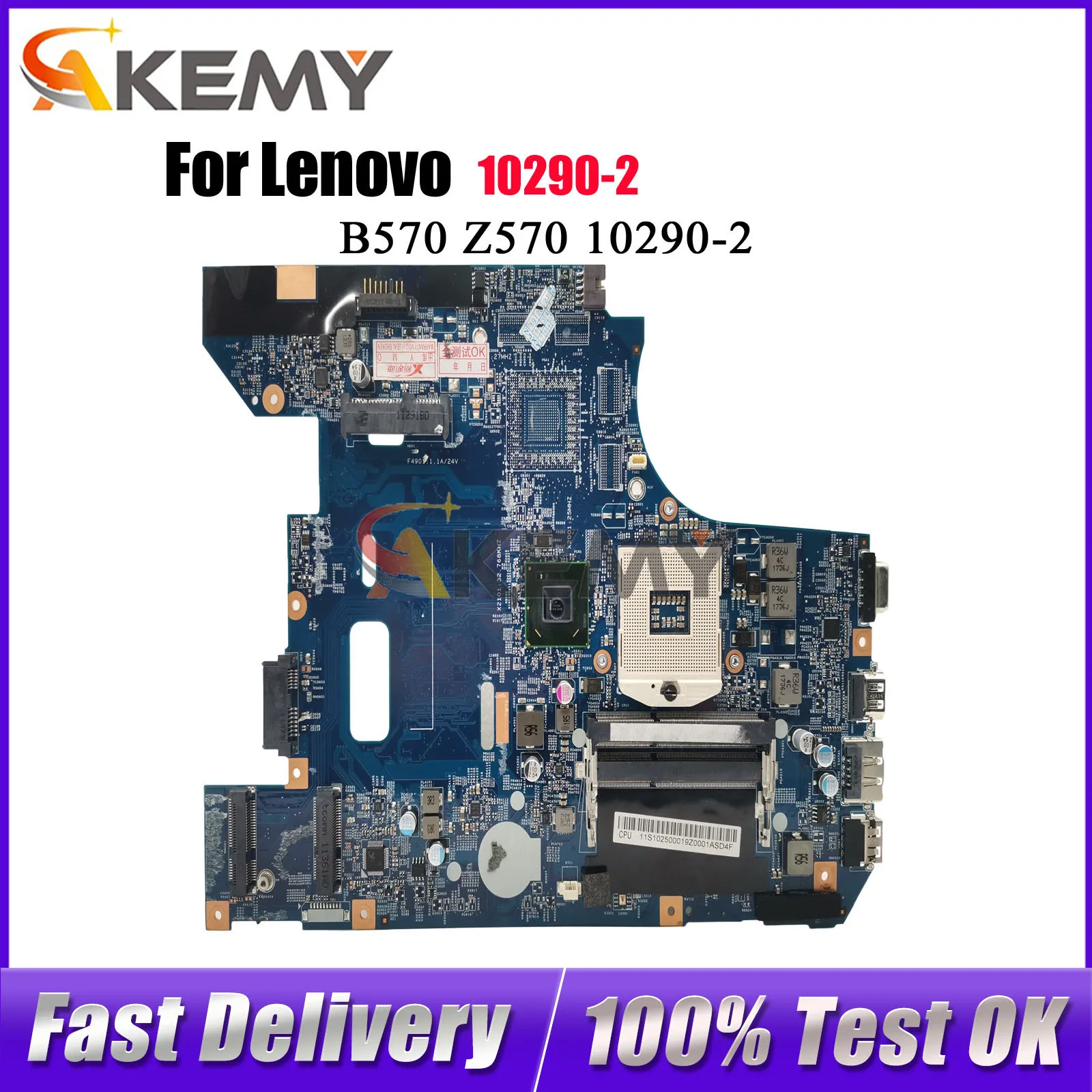 

Материнская плата для ноутбука Lenovo B570 Z570 10290-2 с набором микросхем HM65 DDR3, 100% полностью протестирована