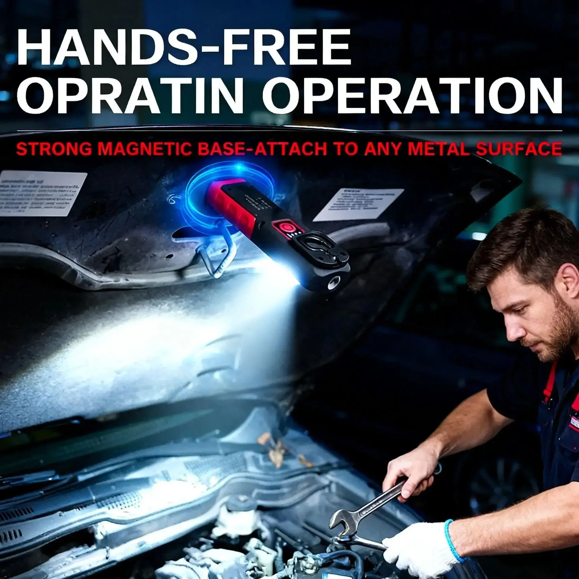 FUNAYA مصباح يدوي محمول أدوات تفصيل السيارة طلاء السيارات إنهاء مصباح مسح دوامة قبضة مغناطيسية متعددة أضواء العمل لإصلاح السيارات