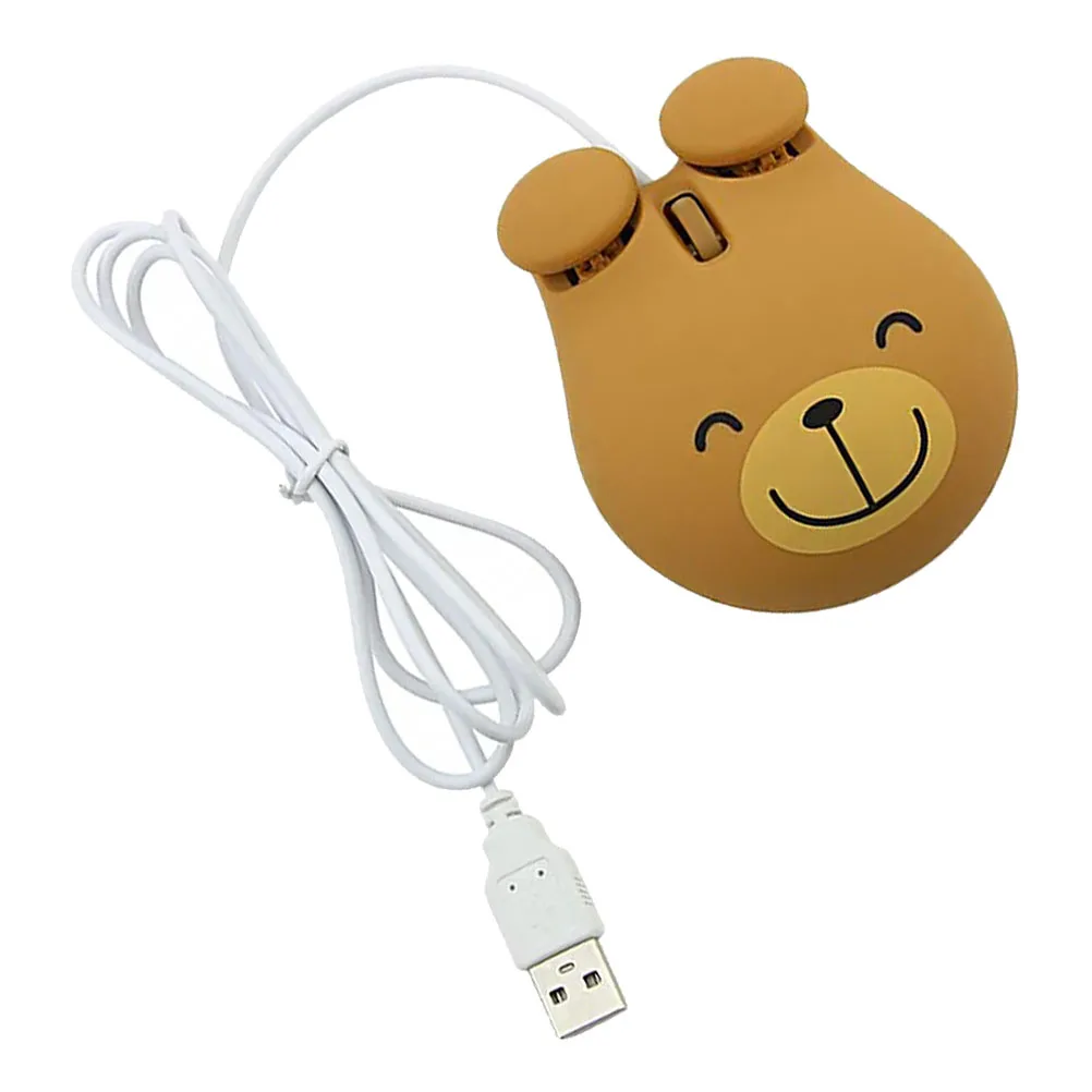 

Bear Khaki Wired Silent Gaming Ergonomic Anti-Slip Scroll Wheel Smooth Office Computer Laptop Plastic Mute Game Micro for Laptop