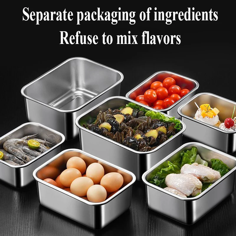 5pc Stainless Steel Food Storage Containers Set - Airtight BPA-Free Lunch Boxes for Meal Prep, Camping & Office, Dishwasher Safe