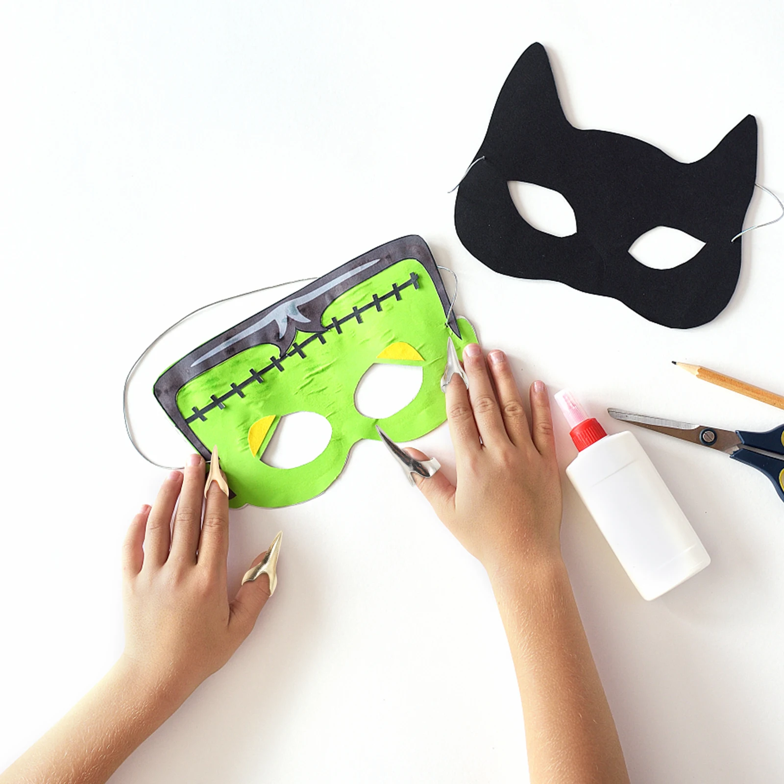 8 Pcs Nail Ring Halloween Decor Rings Party Props for Finger Accessory Festival