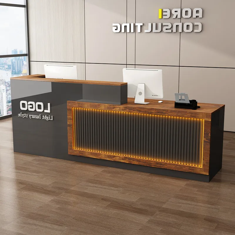 

European Company Reception Desks Display Restaurant Hotel Wood Luxury Reception Desks Bar Beauty Escritorio Lounge Furniture