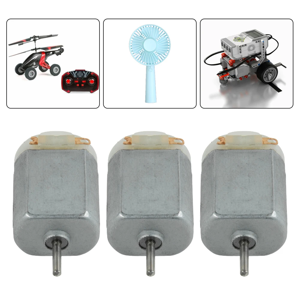

Set of 3 130 DC Motors 3-5V for Toy Car DIY Small Fan Electric Toothbrush Hair Dryer and Small Electric Tool Applications