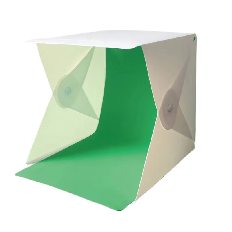Foldable Photo Booth Softbox Light Box Mini Photo Studio Box with Light Strip 22*23*24cmBackdrop Booth 2-6 Color Optional