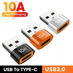 Adaptateur OTG USB 3.0 vers type C femelle vers mâle, charge rapide, pour Xiaomi, Samsung, Macbook, Lapmedicings, PC, 10A